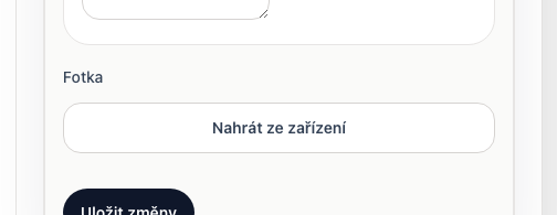 Ovládání pro vyfocení nebo nahrání fotky k dennímu záznamu